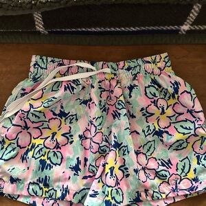 Chubbies Pink Athletic Shorts with Floral Pattern and Elastic Waistband
